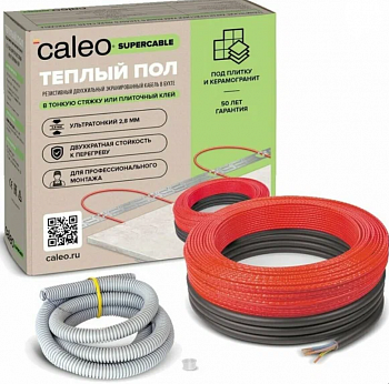 Нагревательная секция для теплого пола CALEO SUPERCABLE 18W-100, 9.0-13.8 м2